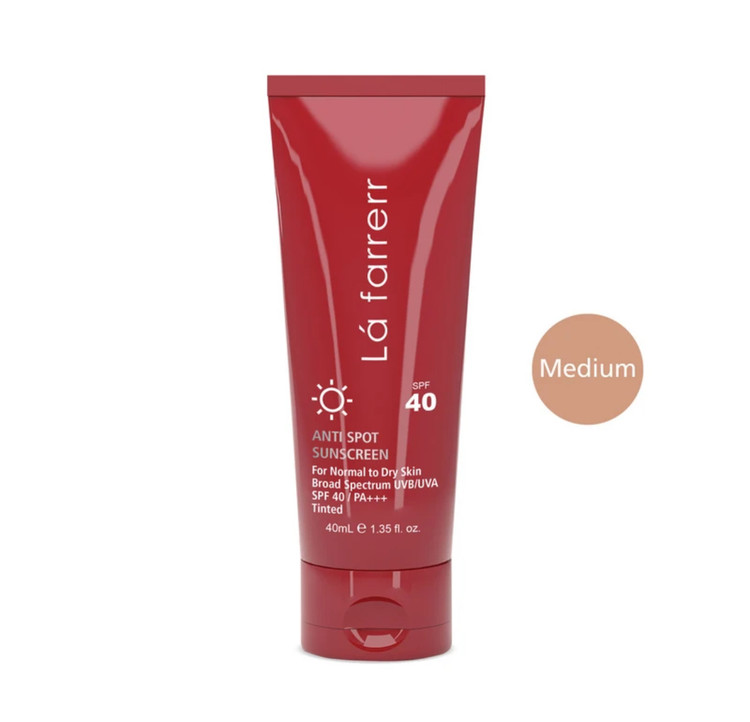 کرم ضدآفتاب و ضدلک رنگی لافارر مدل SPF40-Medium، مناسب پوستهای خشک و معمولی، حجم 40 میلیلیتر