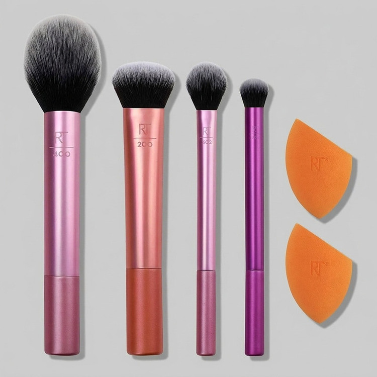 ست براش آرایشی ریل تکنیکس مدل Everyday Essentials به همراه پد آرایشی مجموعه 6 عددی